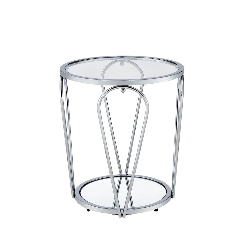 Ensemble de tables basses Gable Glam en verre 2 pièces avec étagère par Furniture of America