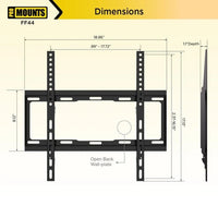 Support mural fixe ProMounts pour téléviseurs de 32 à 65 pouces - 17,13 x 1,1 x 18,86 pouces