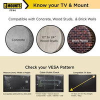 Support mural fixe ProMounts pour téléviseurs de 32 à 65 pouces - 17,13 x 1,1 x 18,86 pouces