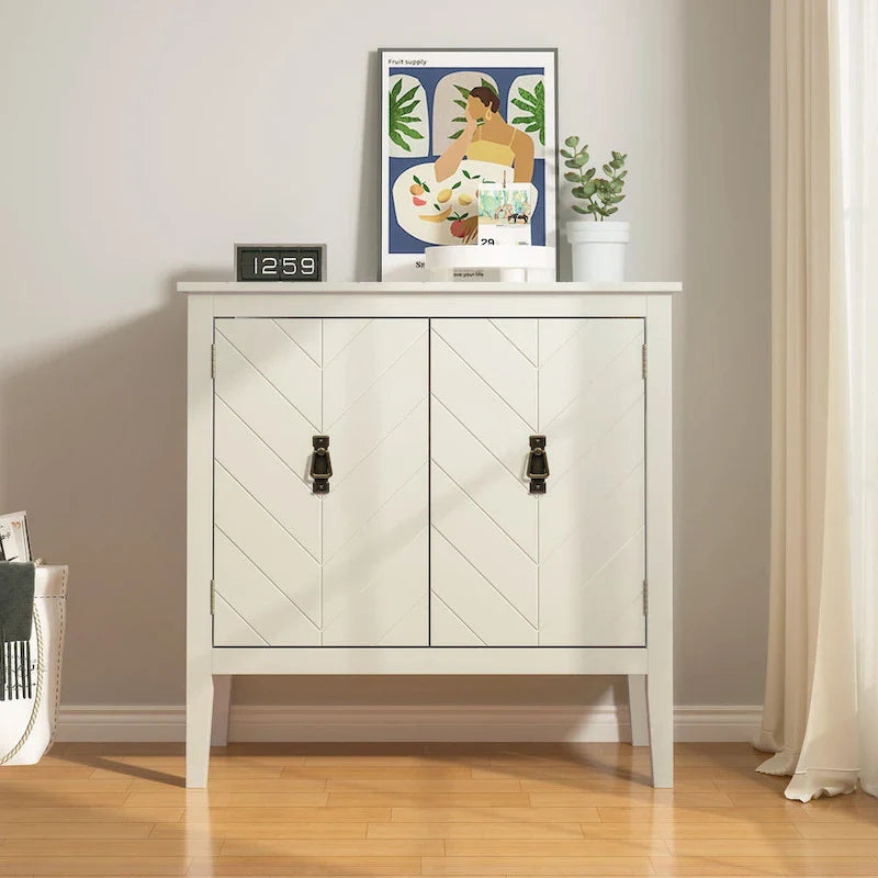 Armoires en bois à 2 portes, buffet de style vintage en bois