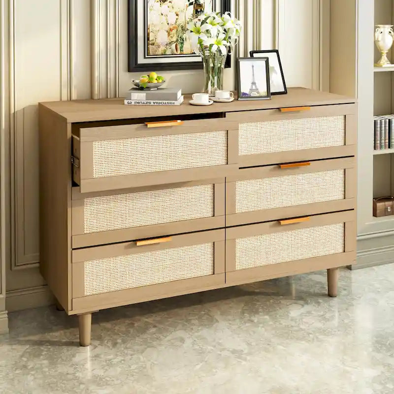 Commode en rotin 6 tiroirs tiroir en rotin,