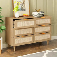 Commode en rotin 6 tiroirs tiroir en rotin,