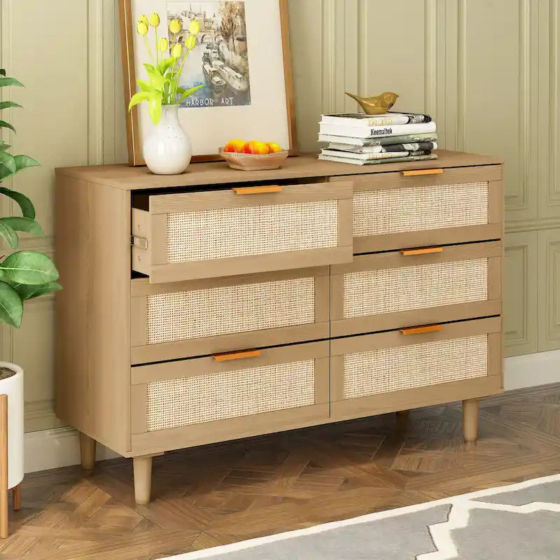 Commode en rotin 6 tiroirs tiroir en rotin,