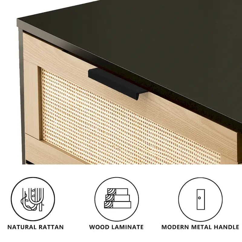 Commode en rotin 6 tiroirs tiroir en rotin,