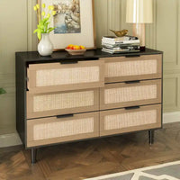 Commode en rotin 6 tiroirs tiroir en rotin,