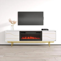 Meuble TV avec cheminée Maze BL-EF