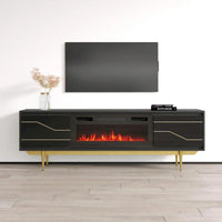 Meuble TV avec cheminée Maze BL-EF
