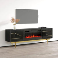 Meuble TV avec cheminée Maze BL-EF