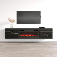 Meuble TV avec cheminée Maze BL-EF