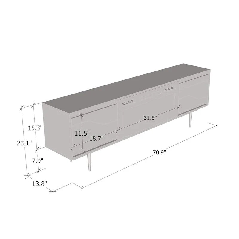 Meuble TV avec cheminée Maze BL-EF