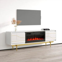Meuble TV avec cheminée Maze BL-EF