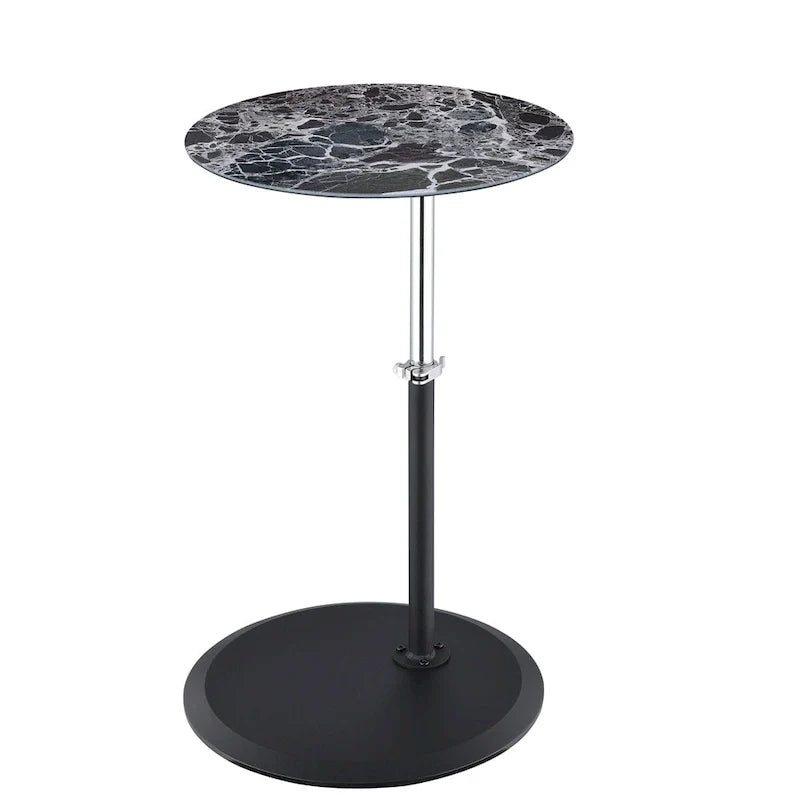 Table d'appoint avec plateau en marbre réglable en hauteur