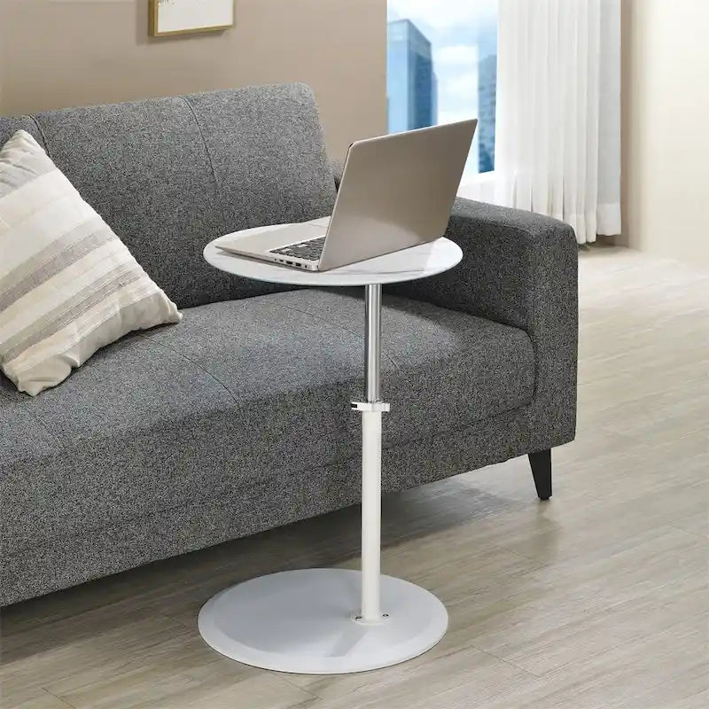 Table d'appoint avec plateau en marbre réglable en hauteur