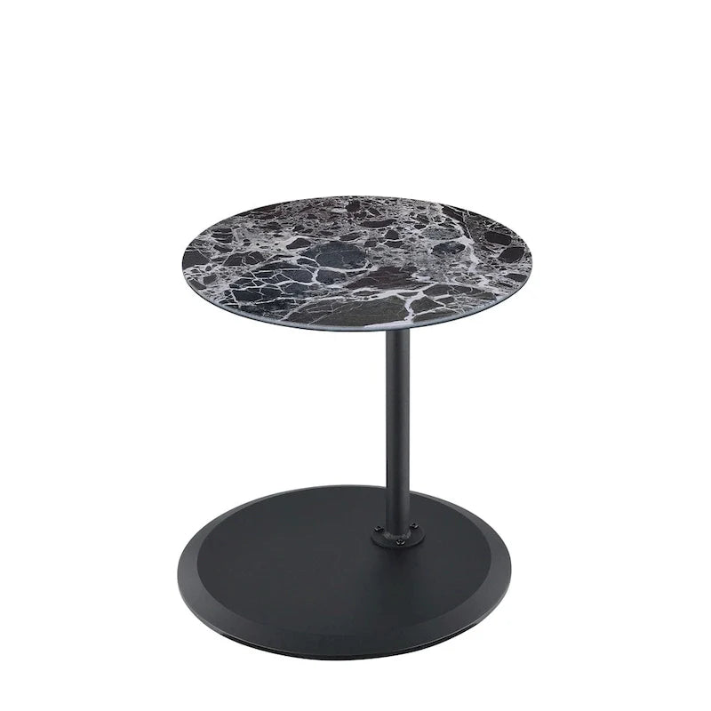 Table d'appoint avec plateau en marbre réglable en hauteur