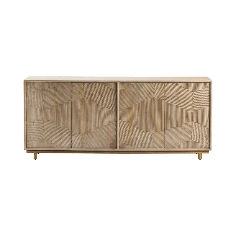 Buffet en bois Brighton à quatre portes, beige