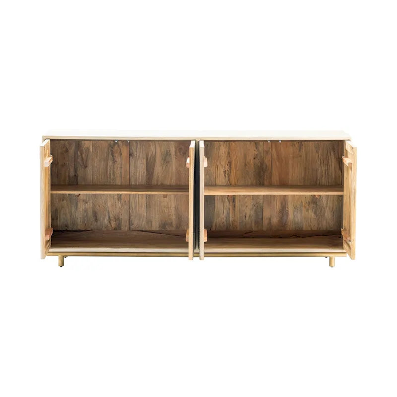 Buffet en bois Brighton à quatre portes, beige