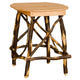 Table d'appoint ronde en rondins de hickory