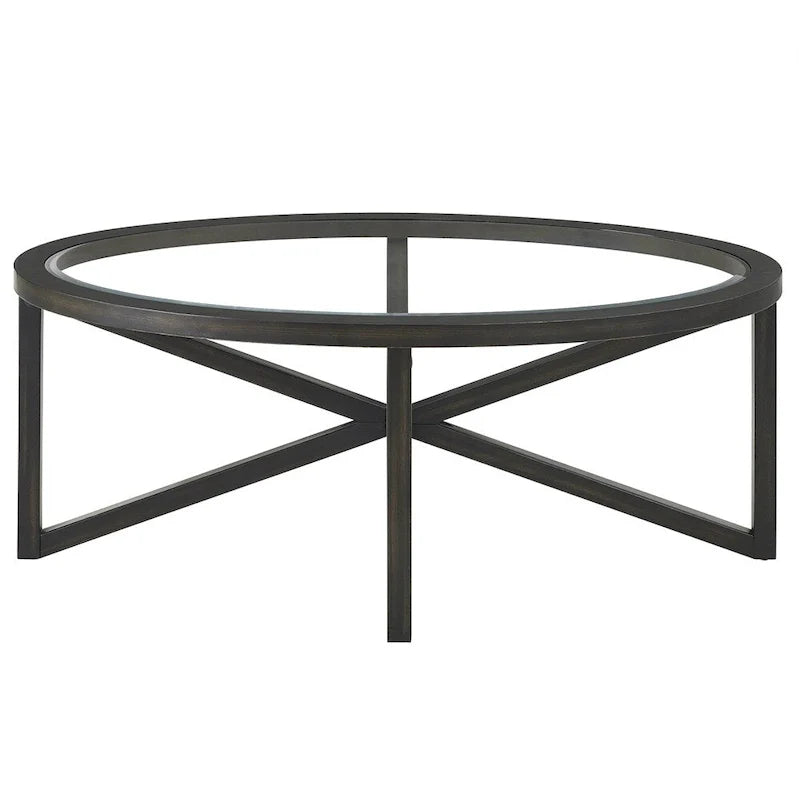 Table basse moderne et simple en verre, table basse en verre trempé