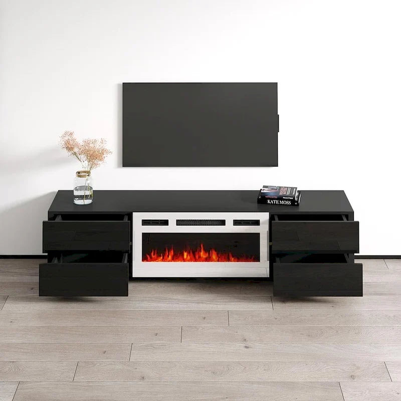Meuble TV cheminée Bono 01 WH-EF