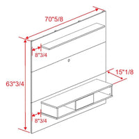 Étagère murale TV Midtown Concept pour TV 70 pouces