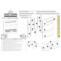 Étagère murale TV Midtown Concept pour TV 70 pouces