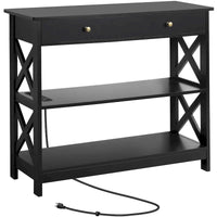 Console Yaheetech en bois avec prise de courant, table d'entrée