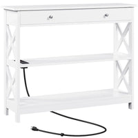 Console Yaheetech en bois avec prise de courant, table d'entrée