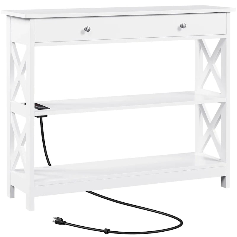 Console Yaheetech en bois avec prise de courant, table d'entrée