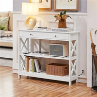Console Yaheetech en bois avec prise de courant, table d'entrée
