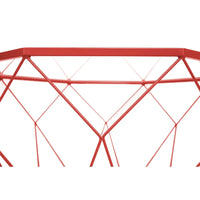Table basse octogonale moderne Malibu 29 avec plateau en verre trempé et base géométrique en métal robuste pour salon et bureau