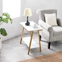 Table d'appoint étroite Leick Home Empiria avec étagère et cadre en métal