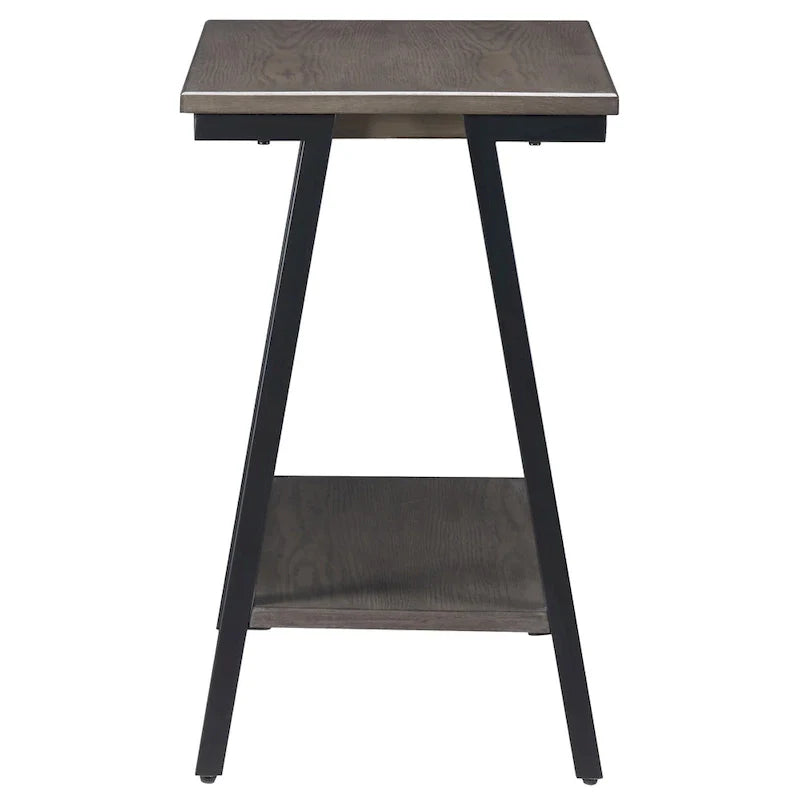 Table d'appoint étroite Leick Home Empiria avec étagère et cadre en métal
