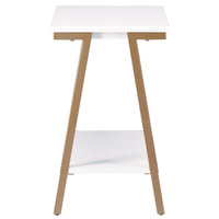 Table d'appoint étroite Leick Home Empiria avec étagère et cadre en métal