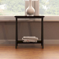 Table d'appoint étroite Leick Home Empiria avec étagère et cadre en métal