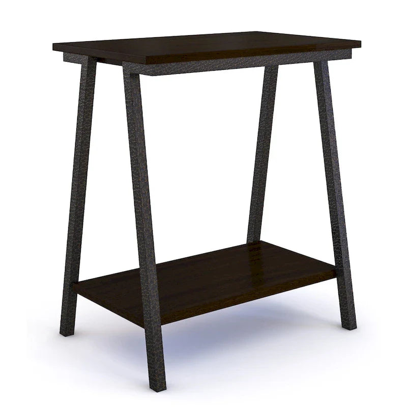 Table d'appoint étroite Leick Home Empiria avec étagère et cadre en métal