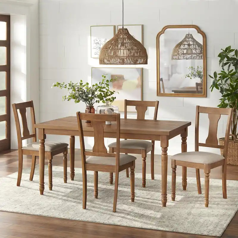 Ensemble de salle à manger 5 pièces Simple Living en bois brûlé