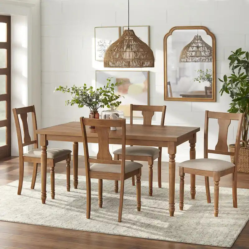 Ensemble de salle à manger 5 pièces Simple Living en bois brûlé