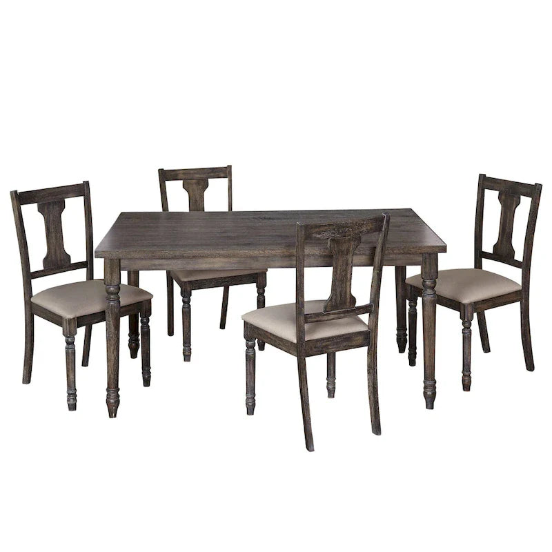 Ensemble de salle à manger 5 pièces Simple Living en bois brûlé
