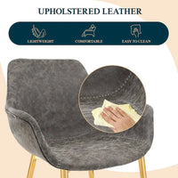 Chaise de salle à manger LeisureMod avec pieds en métal doré, lot de 2 - Marron clair - 24,5Px25,2Lx33H