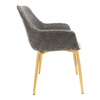 Chaise de salle à manger LeisureMod avec pieds en métal doré, lot de 2 - Marron clair - 24,5Px25,2Lx33H