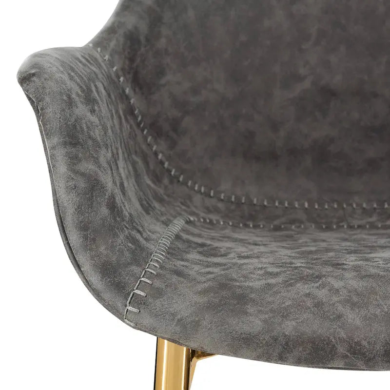 Chaise de salle à manger LeisureMod avec pieds en métal doré, lot de 2 - Marron clair - 24,5Px25,2Lx33H