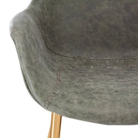 Chaise de salle à manger LeisureMod avec pieds en métal doré, lot de 2 - Marron clair - 24,5Px25,2Lx33H