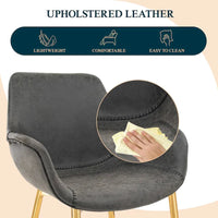 Chaise de salle à manger LeisureMod avec pieds en métal doré, lot de 2 - Marron clair - 24,5Px25,2Lx33H