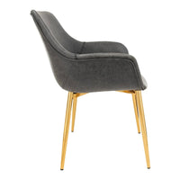 Chaise de salle à manger LeisureMod avec pieds en métal doré, lot de 2 - Marron clair - 24,5Px25,2Lx33H