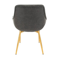 Chaise de salle à manger LeisureMod avec pieds en métal doré, lot de 2 - Marron clair - 24,5Px25,2Lx33H