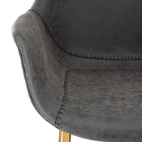 Chaise de salle à manger LeisureMod avec pieds en métal doré, lot de 2 - Marron clair - 24,5Px25,2Lx33H