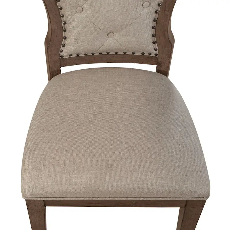Chaise d'appoint à dossier capitonné rembourrée style ferme Americana (lot de 2)