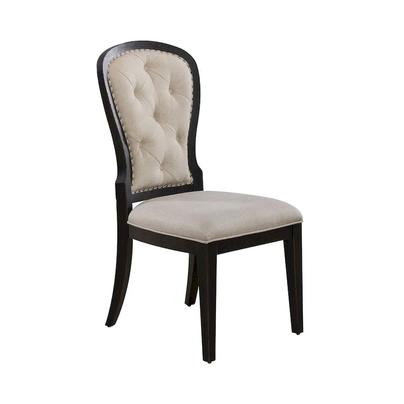 Chaise d'appoint à dossier capitonné rembourrée style ferme Americana (lot de 2)