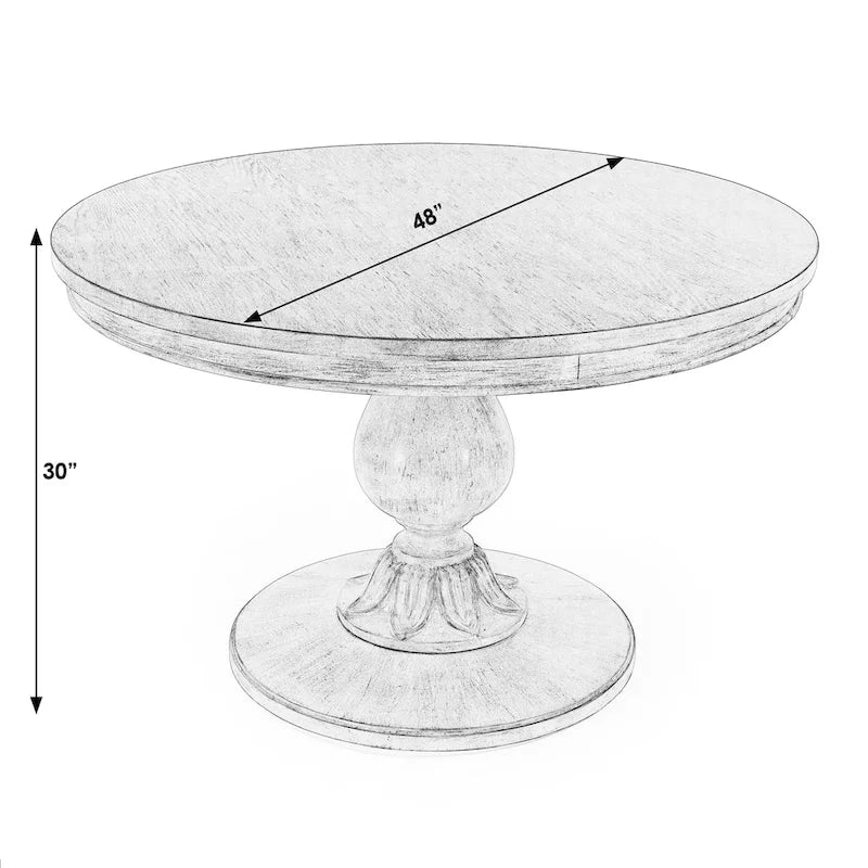 Table à manger piédestal ronde Evie 48