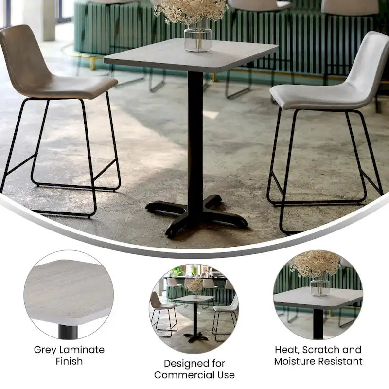 Plateau de table rectangulaire stratifié 24 x 30 avec base de table hauteur 22 x 22 - 24L x 30P x 31,125H